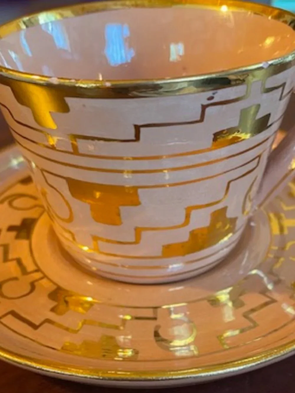 Antique Oaxaca Mexico Teacup and Saucer Signed Brena!
